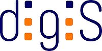 Das Logo der Initiative digis: Die Buchstaben d, d und s kombiniert mit orangenen und blauen Punkten, die für die Buchstaben i stehen.