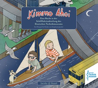 CD-Cover: Die Comic-Zeichnung zweier Jungen. Sie rudern in einem Boot über den Berliner Landwehrkanal am Deutschen Technikmuseum vorbei.