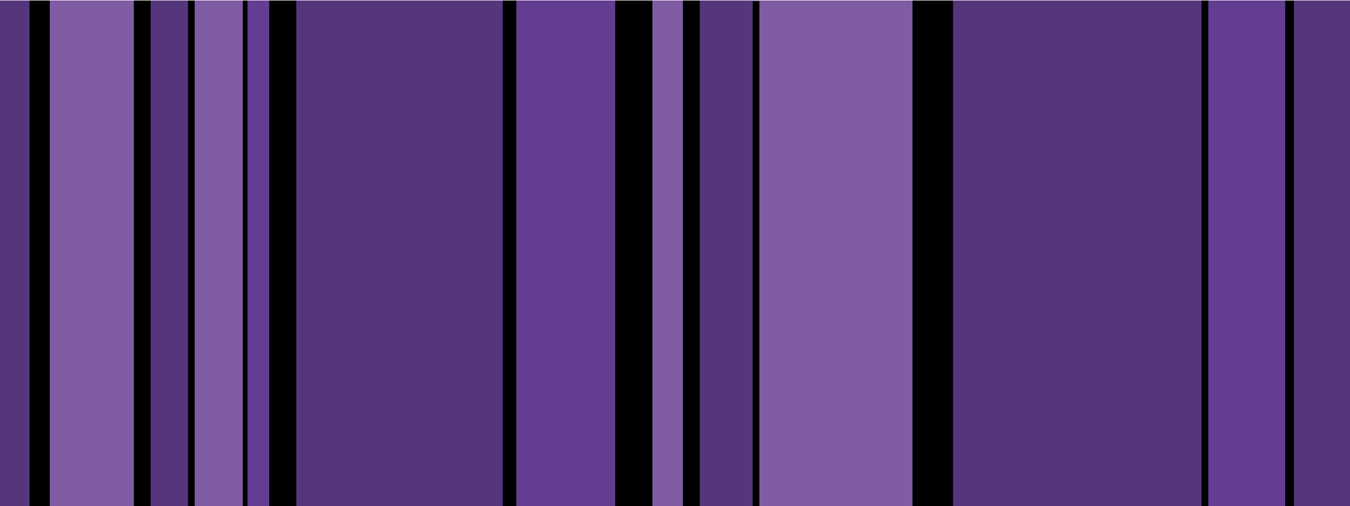 Vertikale Streifen in verschiedenen Violetttönen. Unterbrochen von unterschiedlich breiten schwarzen Linien.