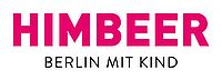 Das Logo des Himbeer-Verlags, mit dem Wort "Himbeer" in pink, den Wörtern "Berlin mit Kind" in schwarz.