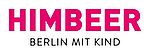 Das Logo des Himbeer-Verlags, mit dem Wort "Himbeer" in pink, den Wörtern "Berlin mit Kind" in schwarz.