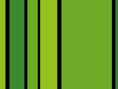 Vertikale Streifen in verschiedenen, hellen Grüntönen. Unterbrochen von unterschiedlich breiten schwarzen Linien.