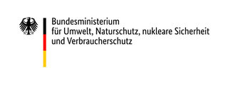 Logo of the Federal Ministry for the Environment, Nature Conservation, Nuclear Safety, and Consumer Protection. To the left of the text is the black federal eagle, and the national colors—black, red, and gold—appear in a vertical bar.