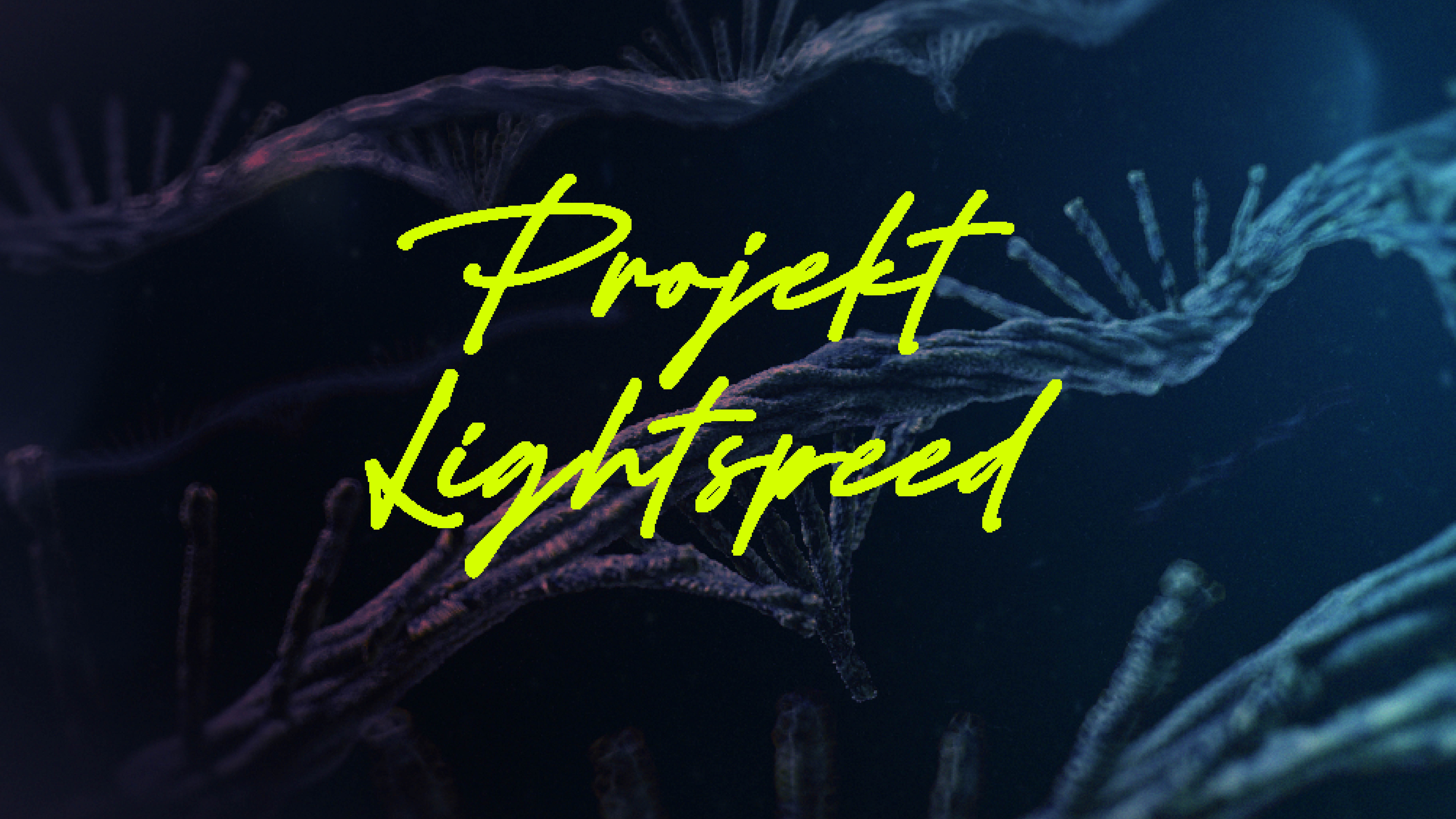 mRNA structures, with the yellow lettering "Project Lightspeed" above them