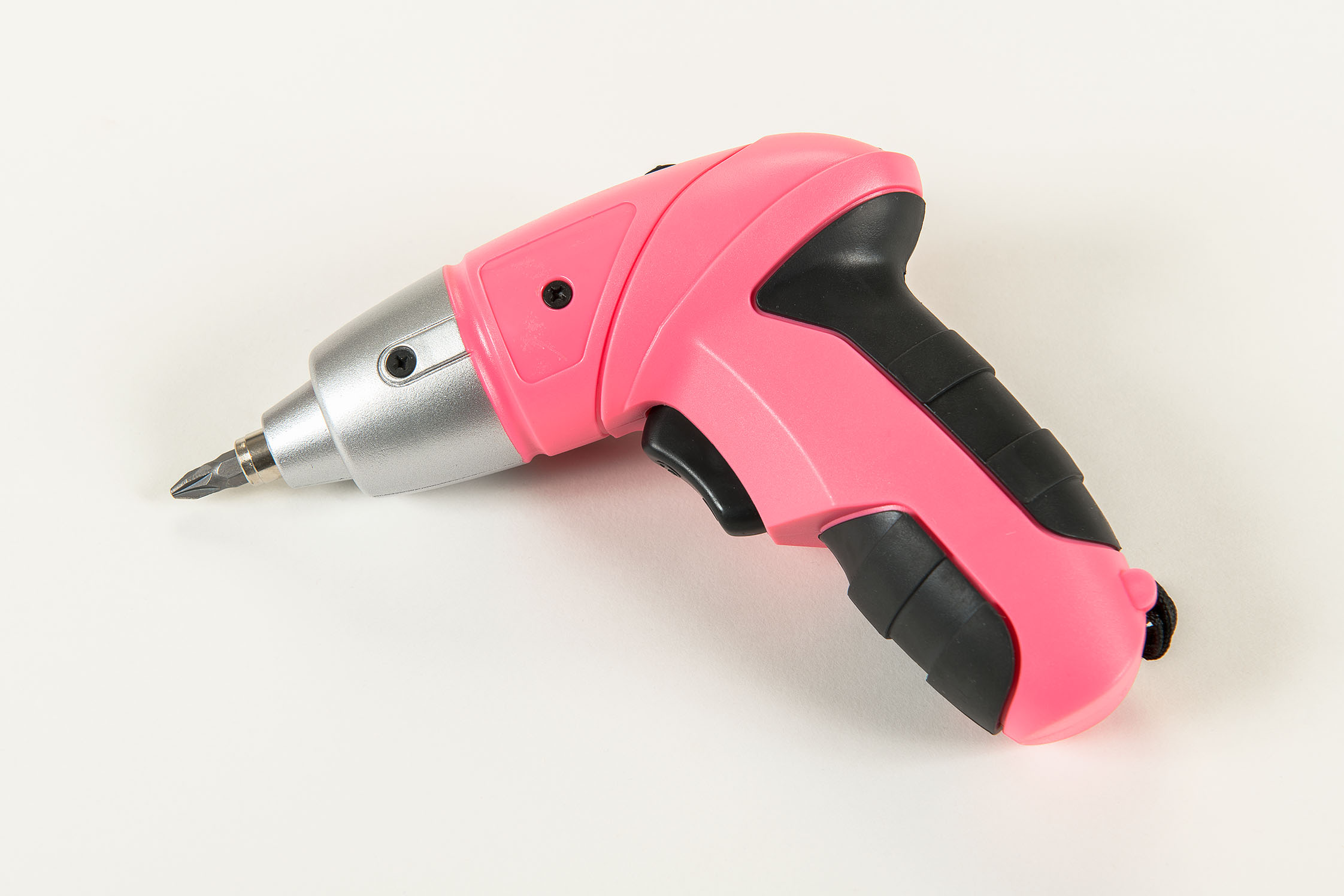 The picture shows a pink cordless screwdriver.
