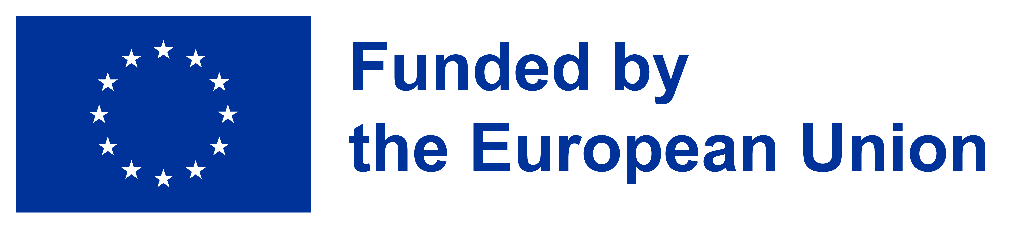 Logo mit Schriftzug "Funded by the EU" (gefördert von der EU)